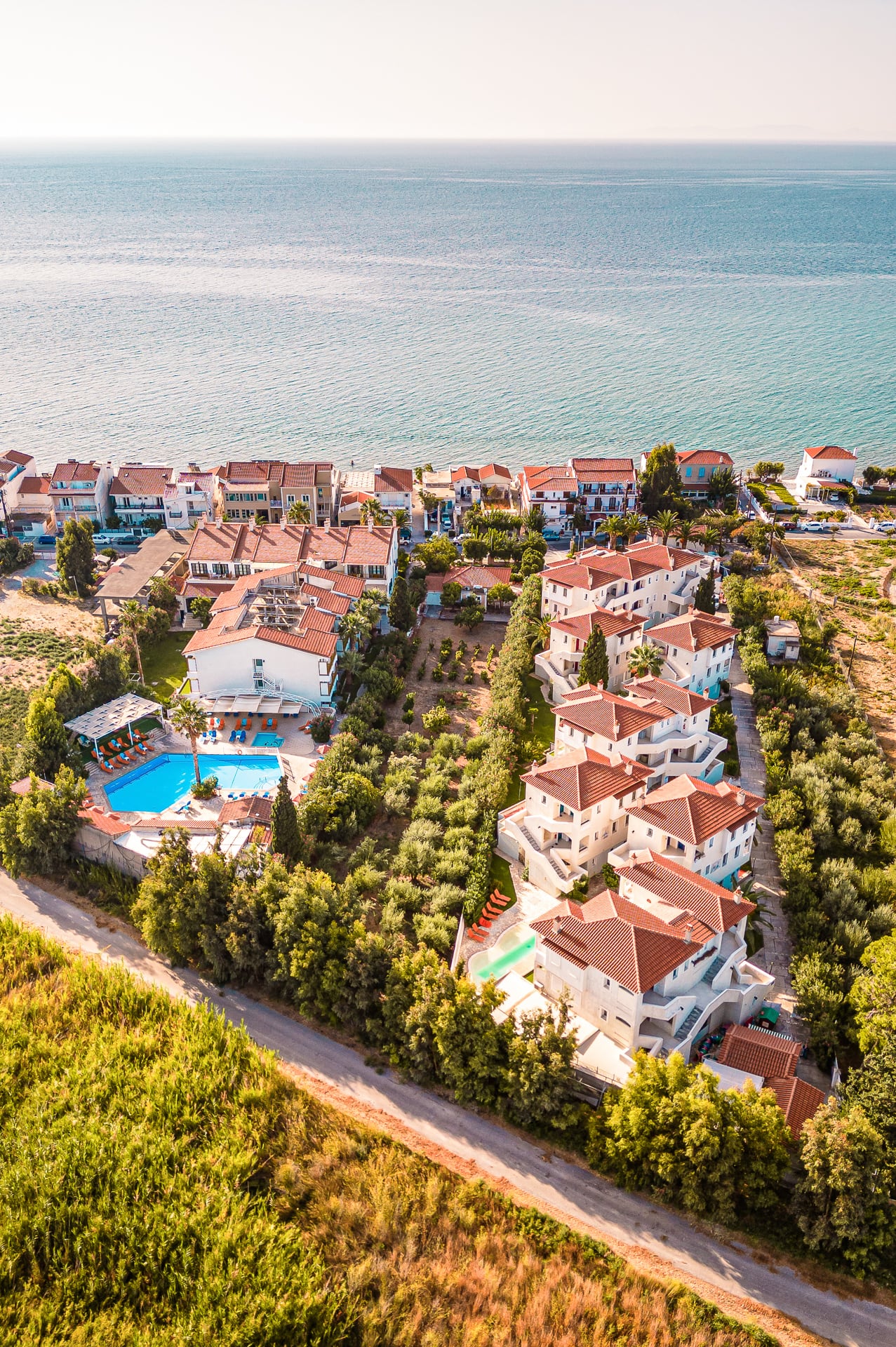 Griechenland Samos Hotel Hydrele Beach Luftansicht