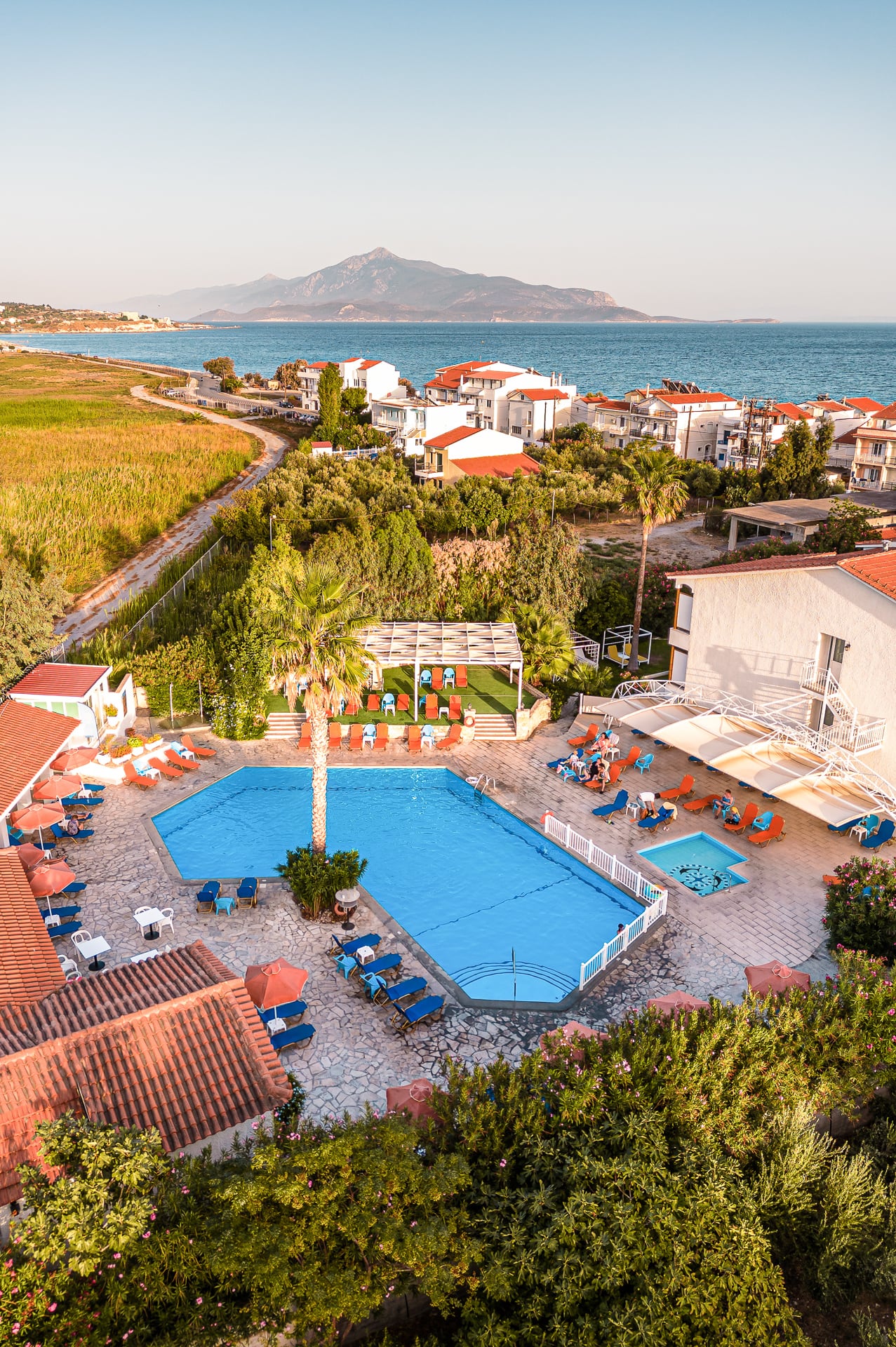 Griechenland Samos Hotel Hydrele Beach Poolblick