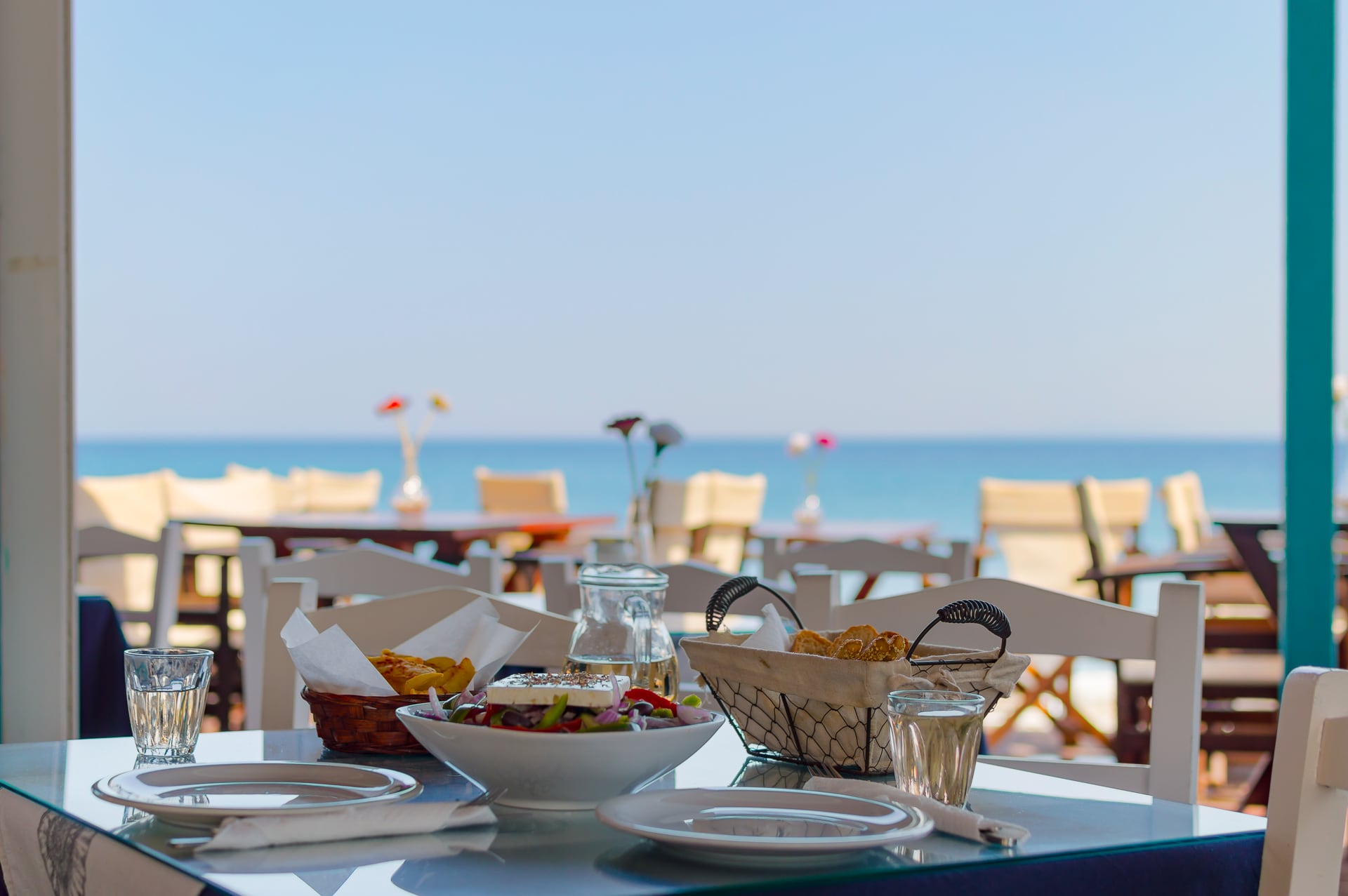 Griechenland Samos Kokkari Beach Hotel Restaurant