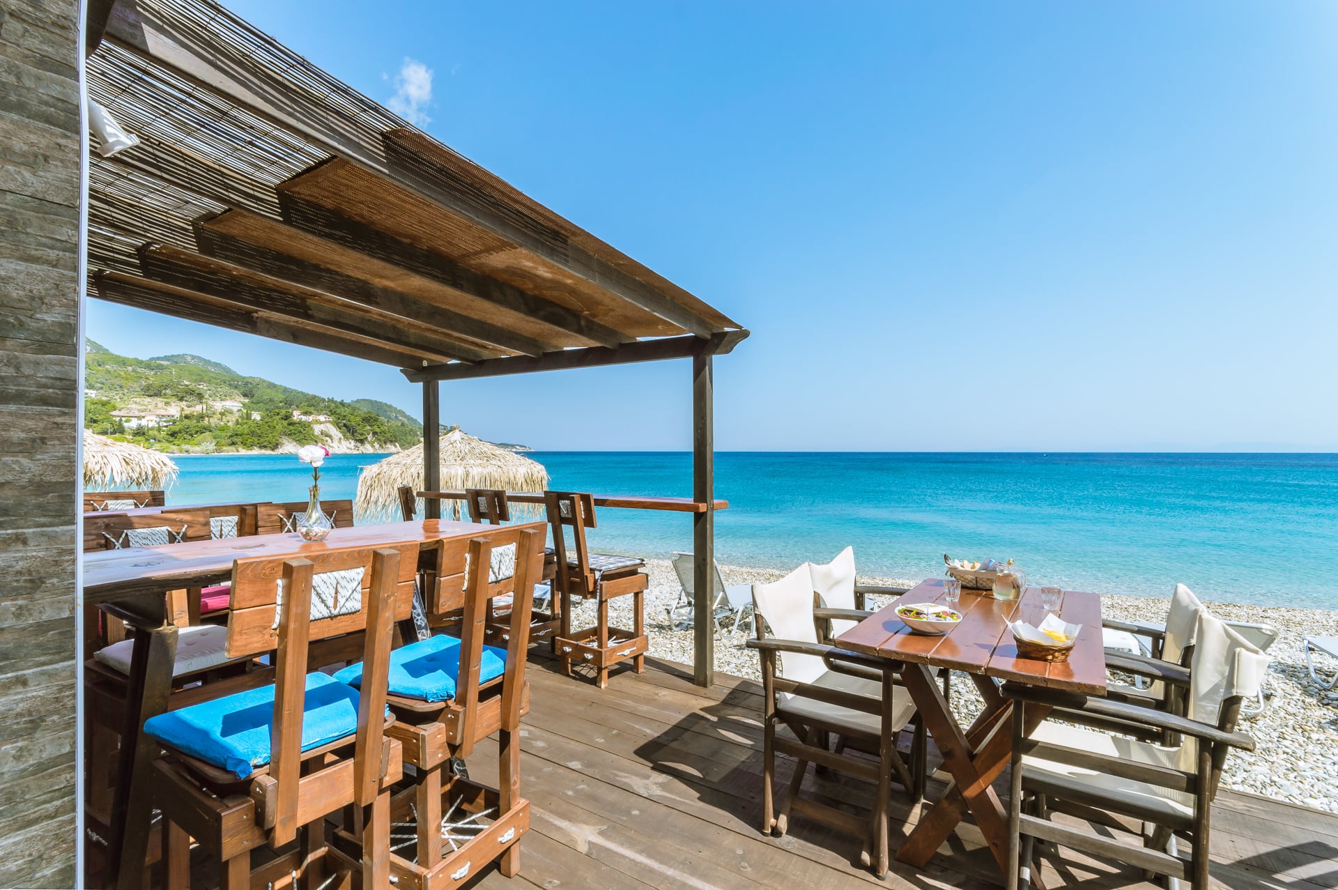 Griechenland Samos Kokkari Beach Hotel Terrasse Restaurant