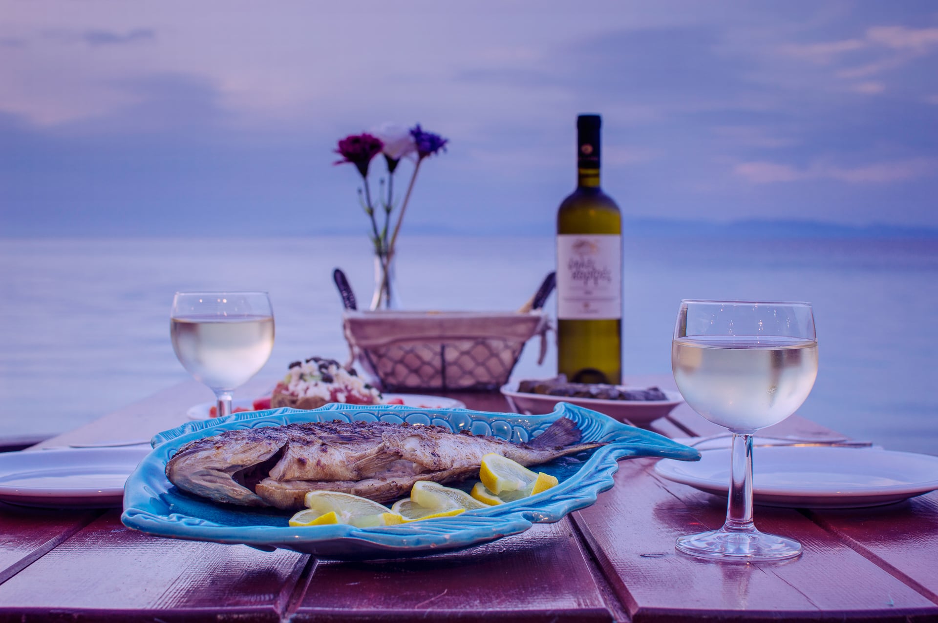 Griechenland Samos Kokkari Beach Hotel Wein Essen